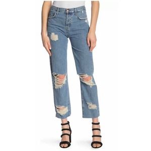 REVOLVE Current/Elliott The Original Straight Prep Destroy With Cut Hem Jeans